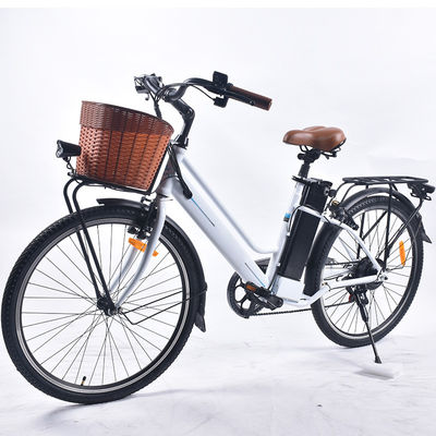 دوچرخه برقی سبک وزن 120 کیلوگرم حداکثر بارگیری خانمها 26x1.75 با سبد