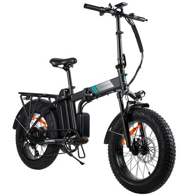 دوچرخه تاشو الکتریکی 0.5 کیلو وات تایر چربی ، تایر چربی تاشو بار ایمن 180 کیلوگرم